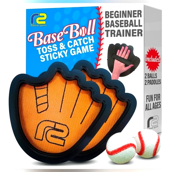 Toss and Catch Ball Game Set - Easy to Use Sticky Balls & Beginner Baseball - Picture 1 of 4